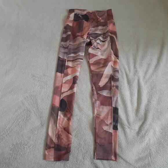 & Other Stories Women's Size Small Pink Brown Abstract Full Leggings - Picture 6 of 10